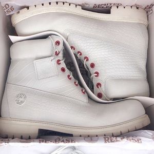 Limited Edition White Aligator Timberlands